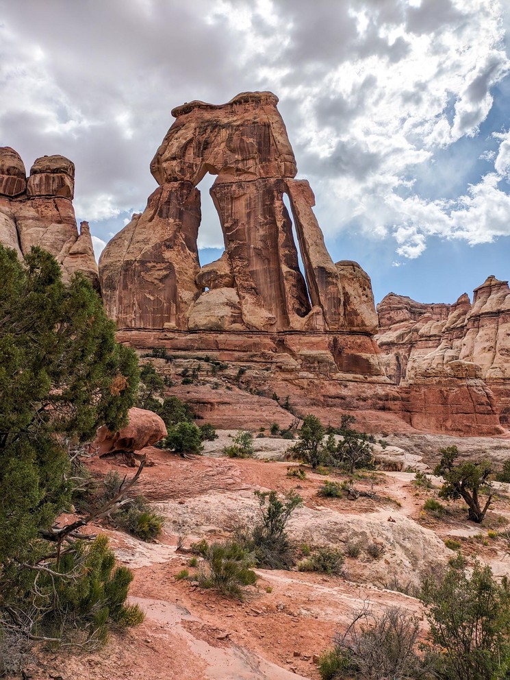 a huge sanstone arch - 150 feet tall - shaped like part of Stonehenge or a capital letter 'A'