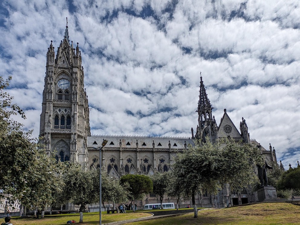 a large Basilica with large clock towers