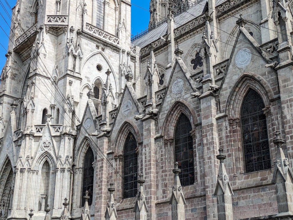Ecuadorian animals serve as gargoyles protecting each window of the Basilica